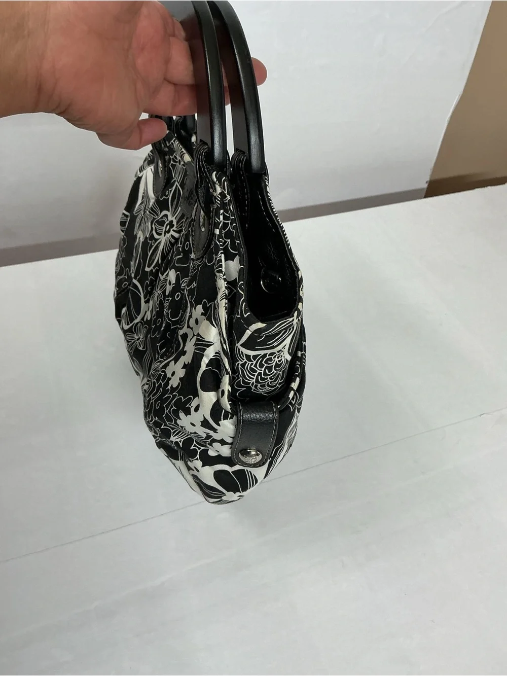 The Sak Black and White Floral Handbag